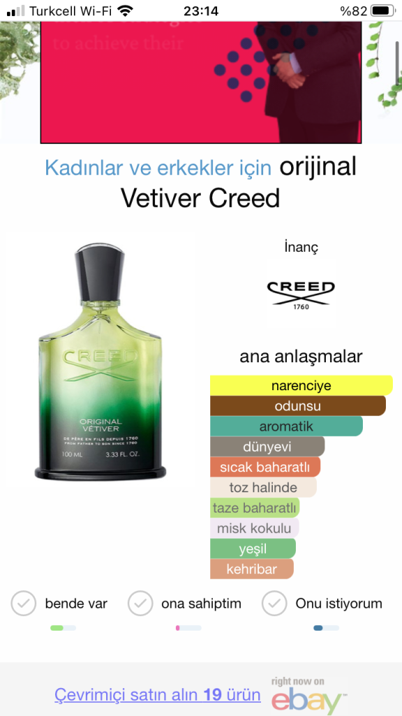 Creed Millesime Orginal Vetiver EDP 100 ML Unisex Parfüm - Görsel 2